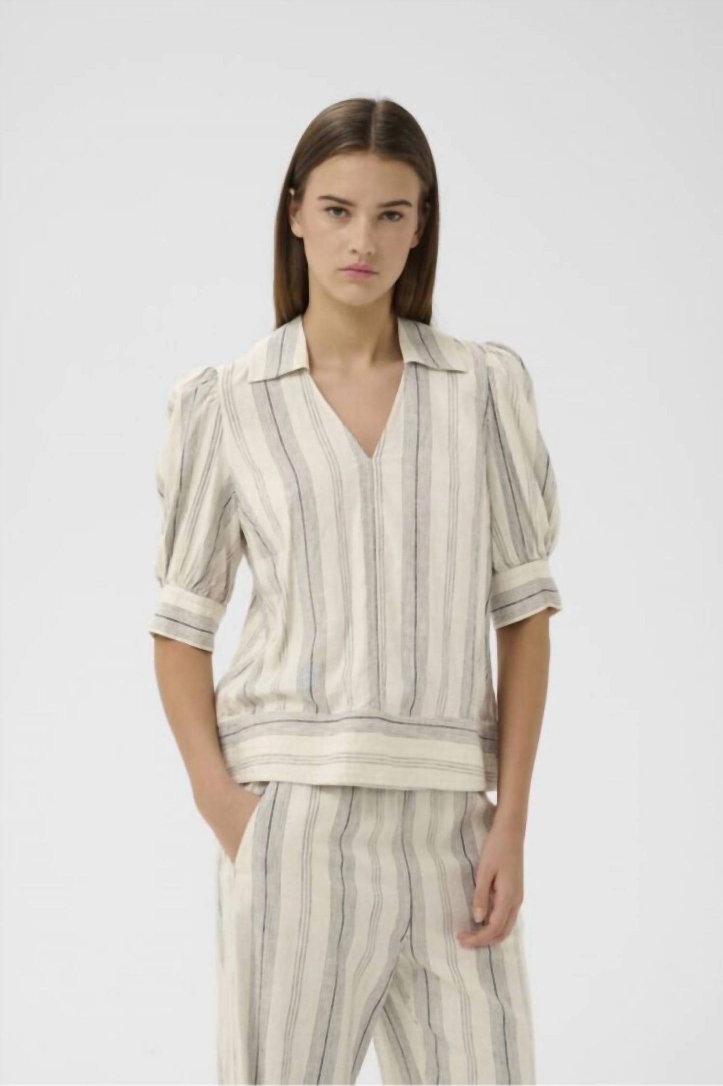 Edith Linen Mix Blouse