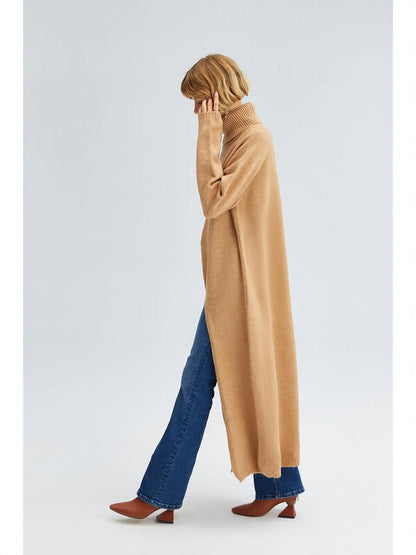 Knitting Maxi Turtleneck Sweater