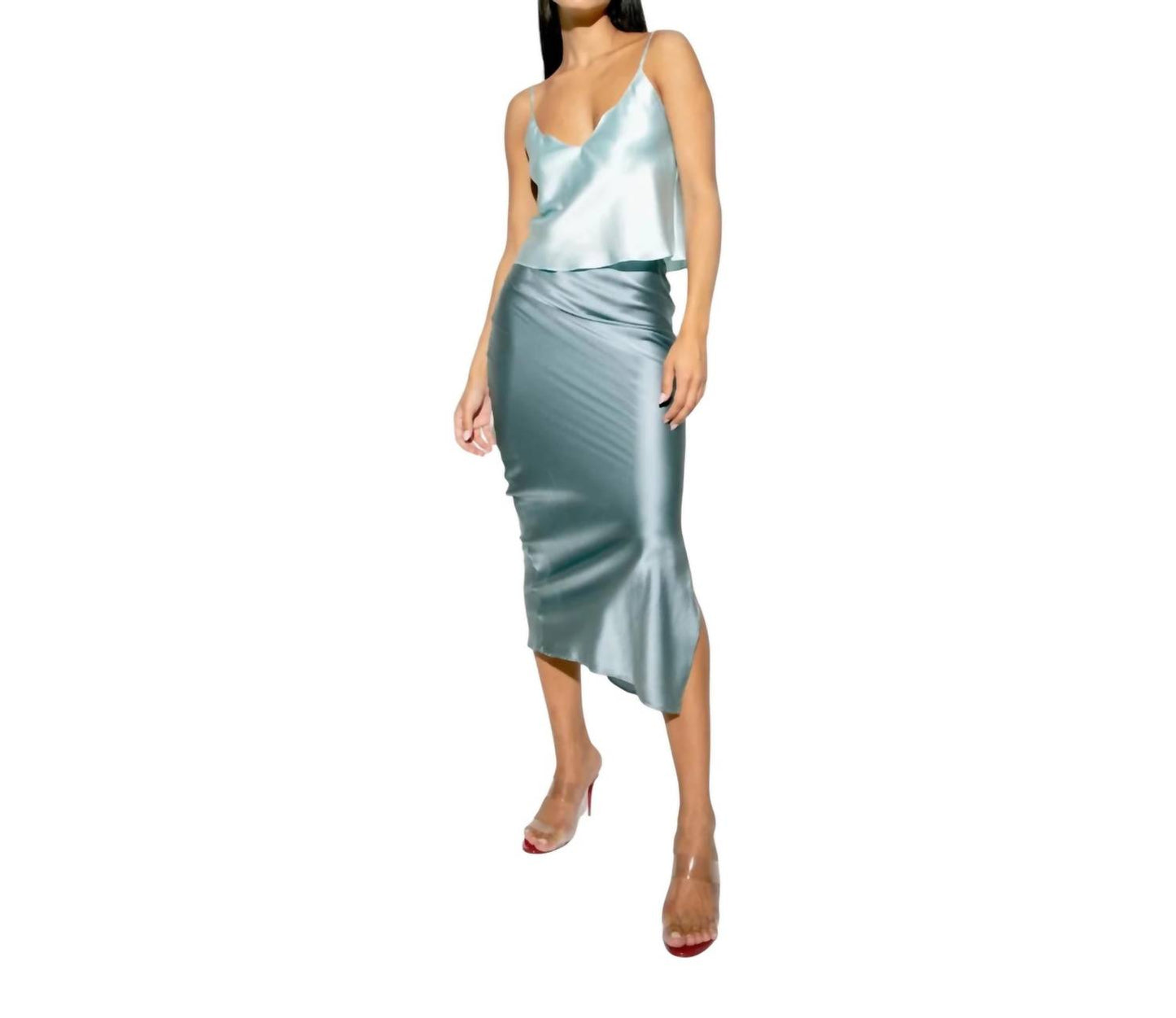 Alex Silk Midi Skirt