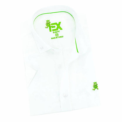 Oxford Frog Short Sleeve Button Down Shirt