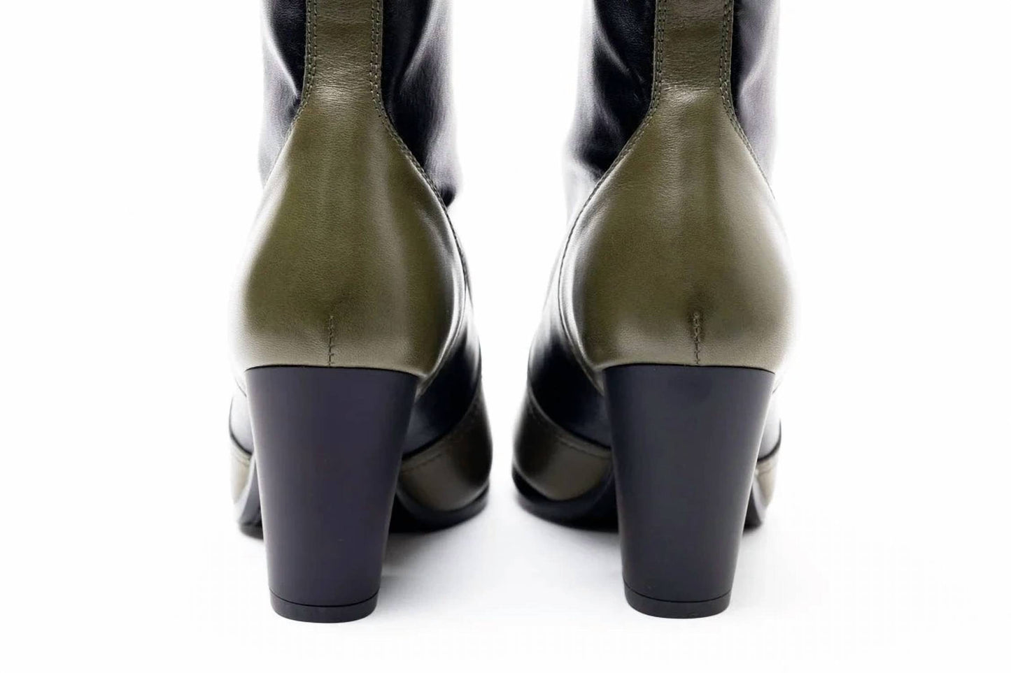 Women's Two-tone Block-heel Boots