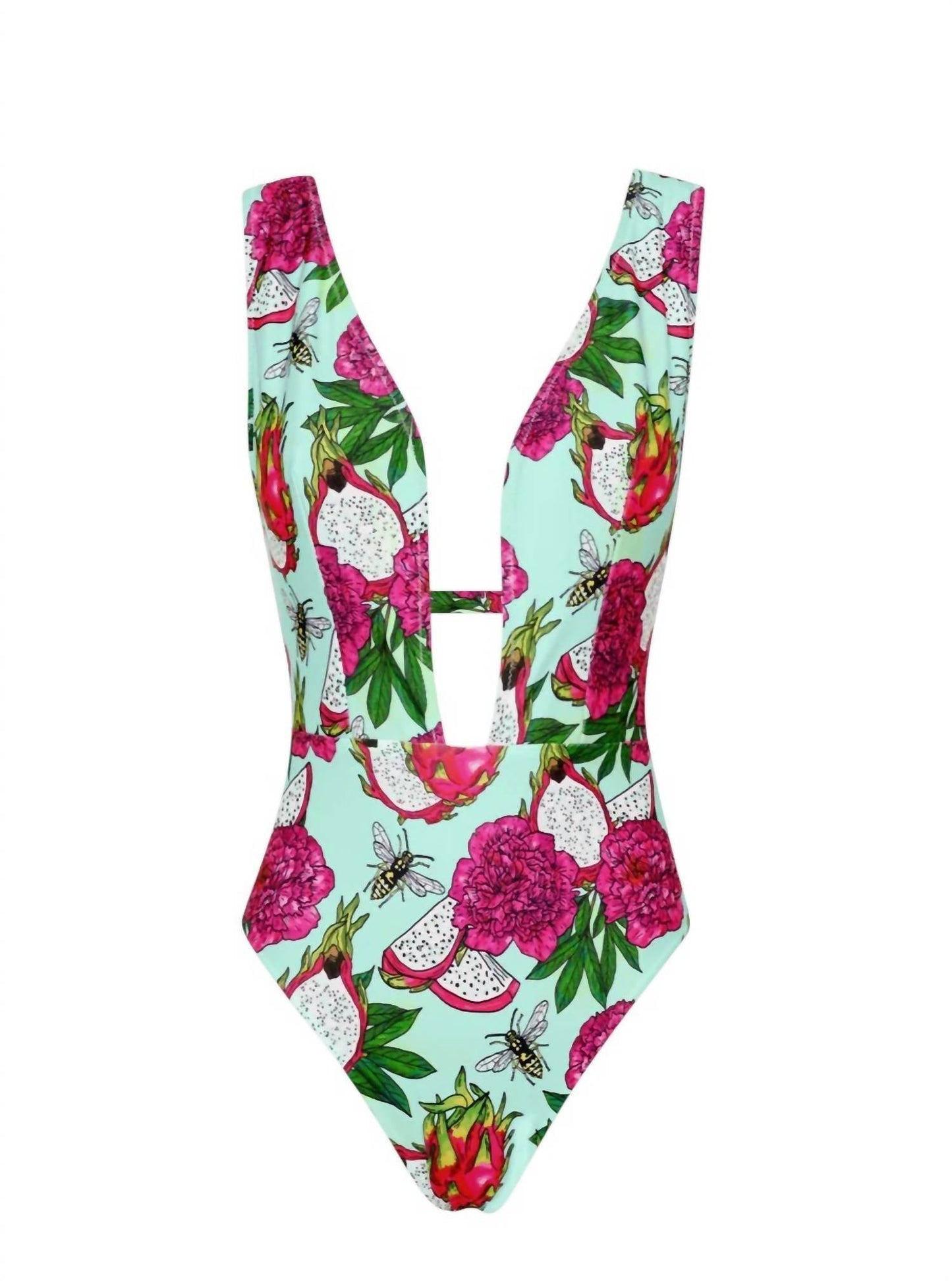 Lia Sahara - Women's Plunge One Piece Swimsuit - Rack Hunt -