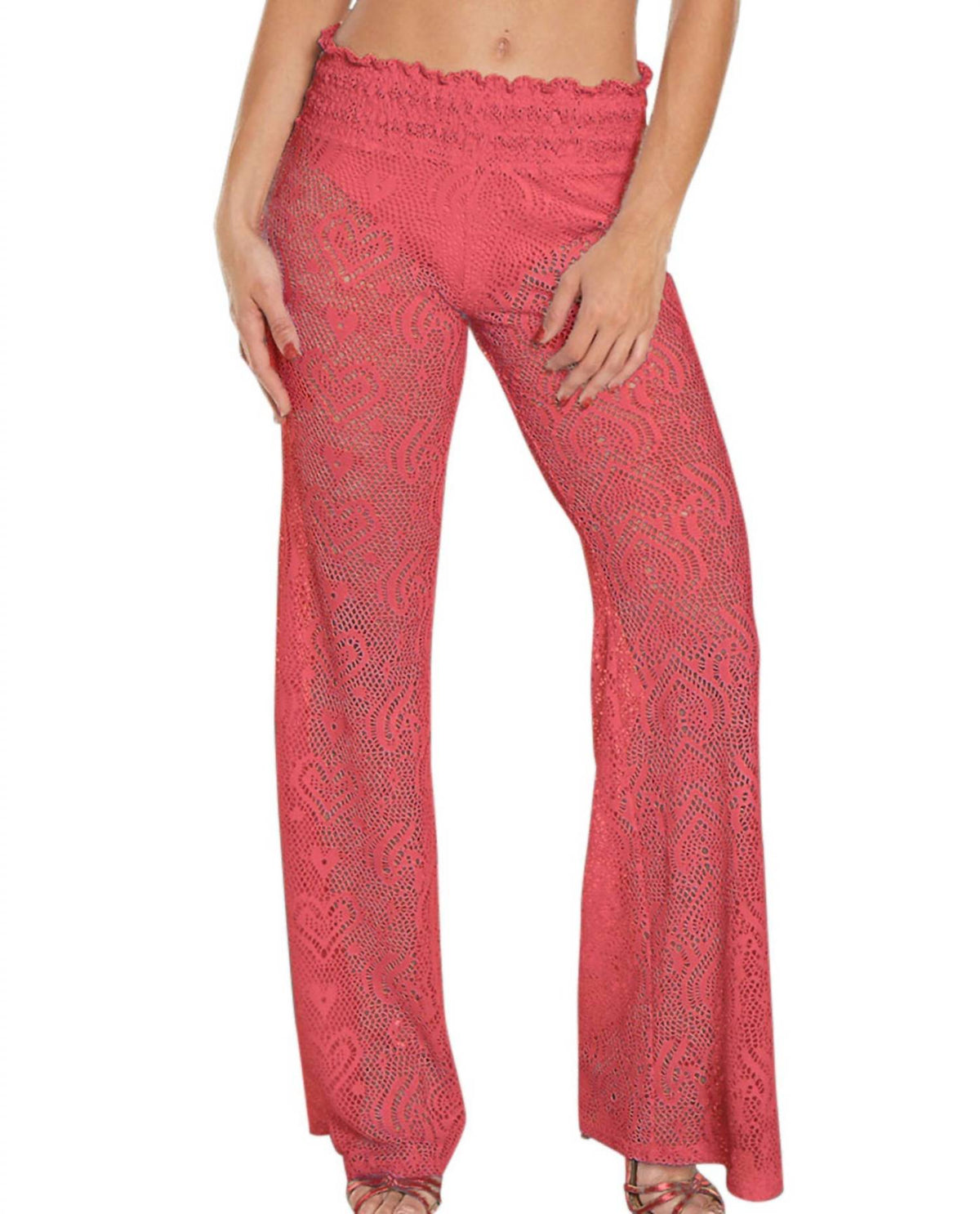 Heart Crochet Smocked Beach Pants