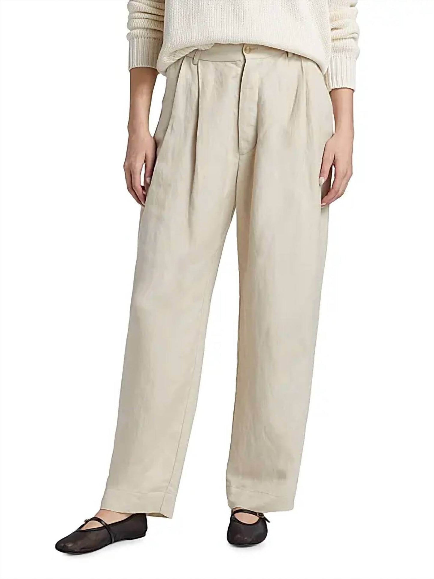 Jamie Haller - The Big Pleat Linen Blend Trouser Pants - Rack Hunt -