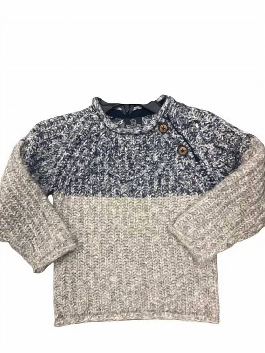 Boys Color Block Chunky Sweater