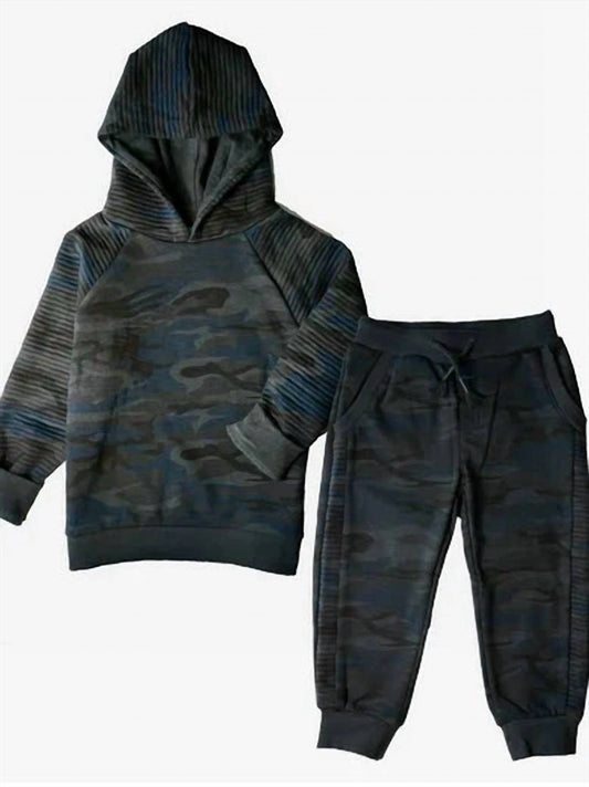 Boys Patterned Hoodie And Jogger Set