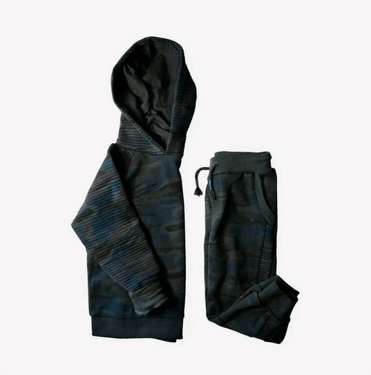 Boys Patterned Hoodie And Jogger Set