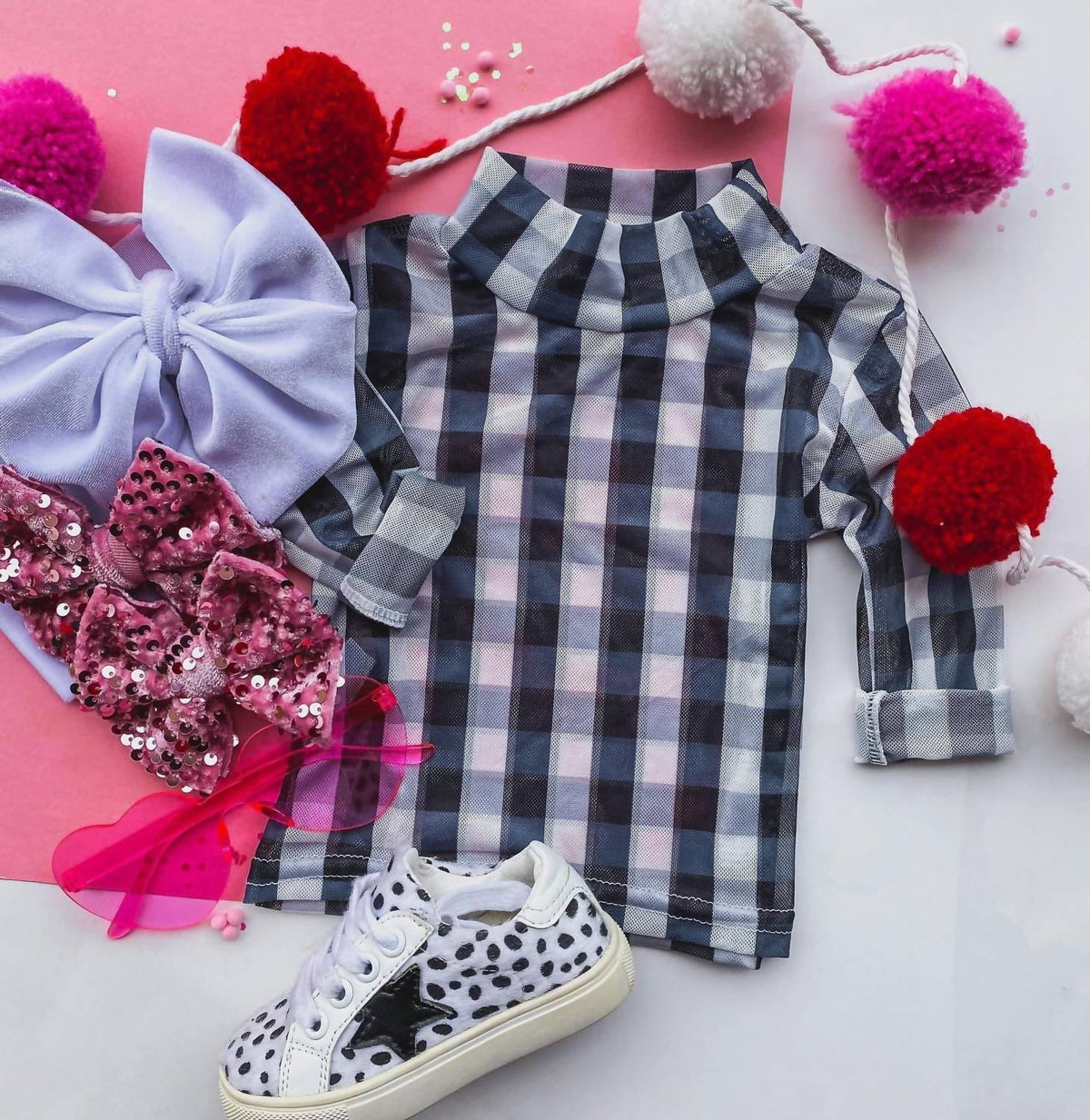 Boys Checkered Mesh Kids Top