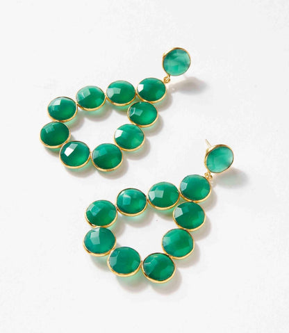 Women's Gemstone Bezel Drop Earrings