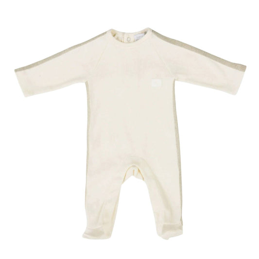 Baby Girls Glitter Ribbon Sleeve Ribbed Jersey Footies