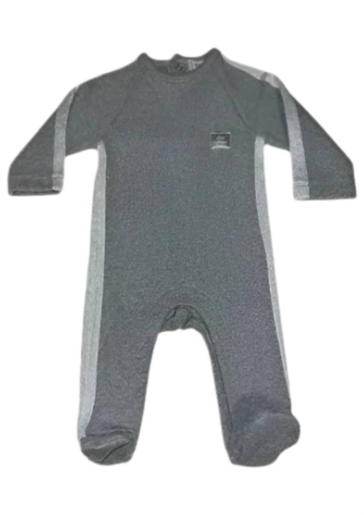 Baby Girls Ribbed Jersey Footie With Glitter Ribbon Sleeve