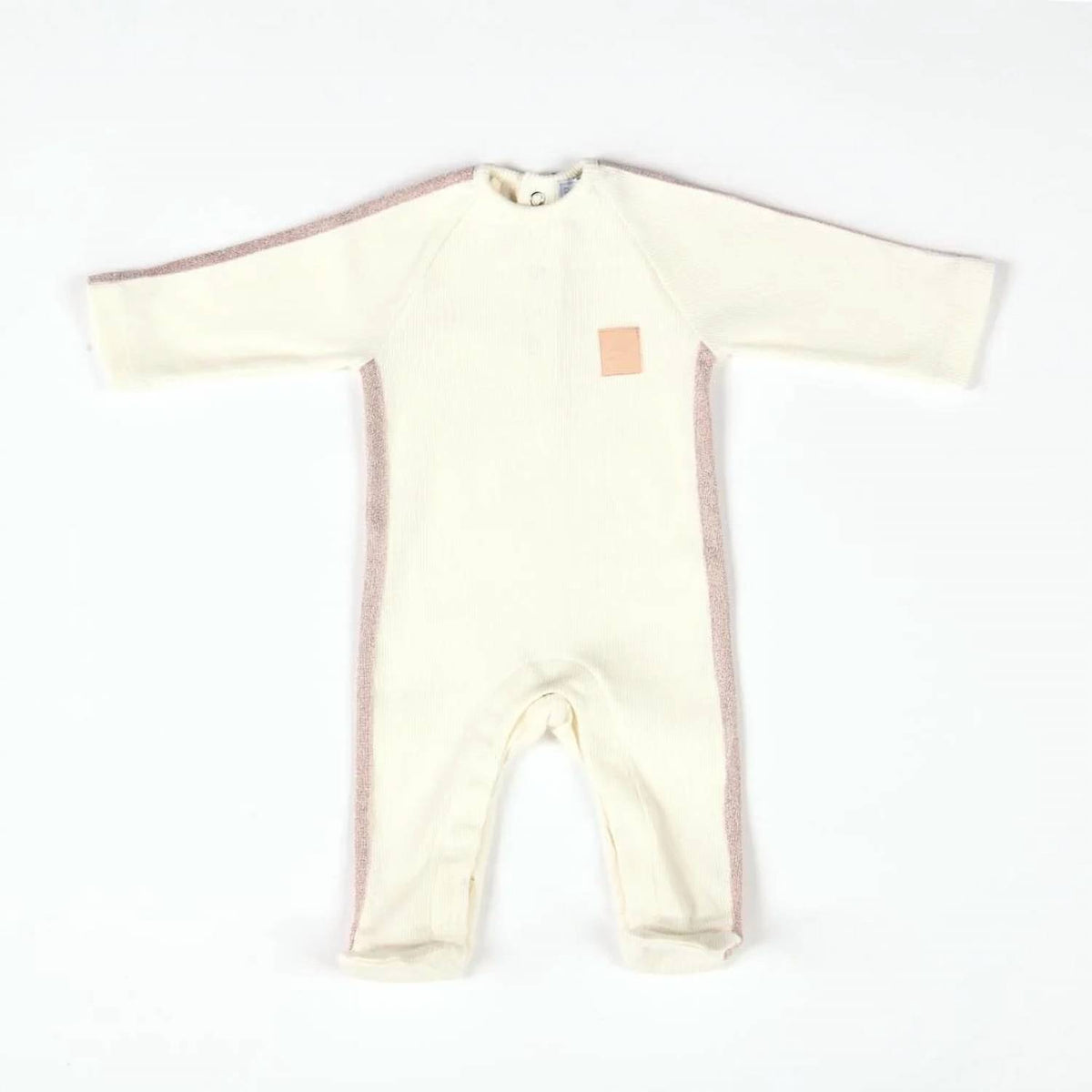 Kids Glitter Ribbon Sleeve Ribbed Jersey Footies