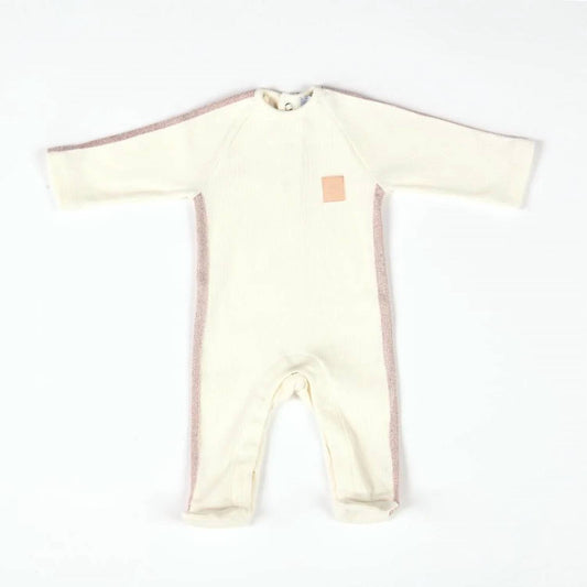 Kids Glitter Ribbon Sleeve Ribbed Jersey Footies