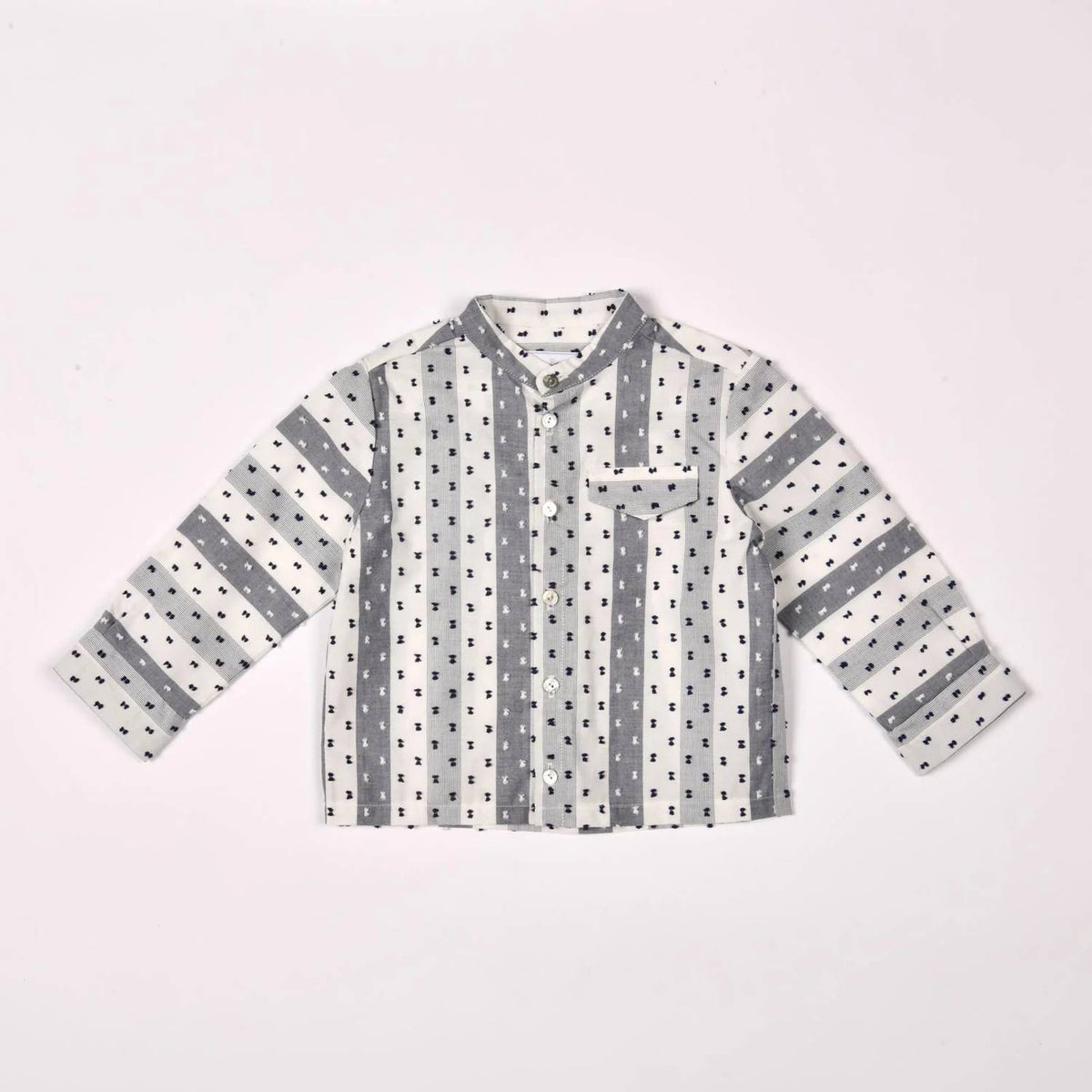 Two-Piece Long Sleeve Button Down Poplin Shirt With Pant