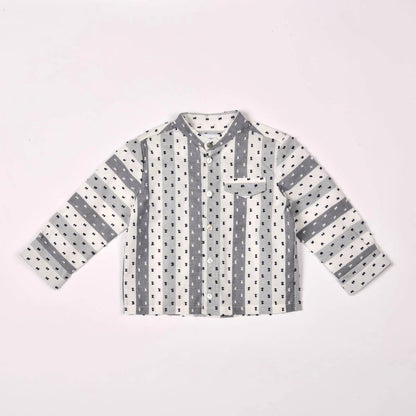 Two-Piece Long Sleeve Button Down Poplin Shirt With Pant