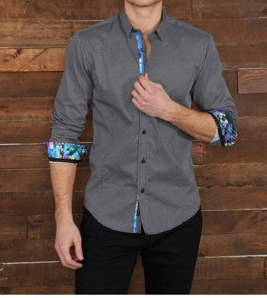 Checkered Long Sleeve Shirt With Colorful Trim