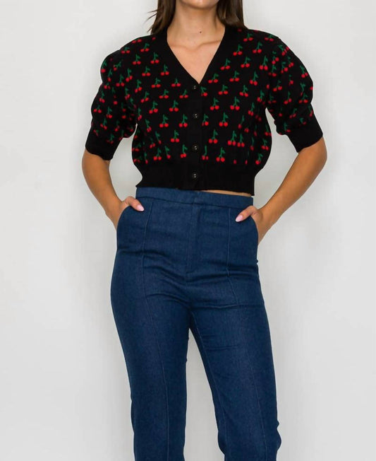 Cute As Cherry Crop Sweater