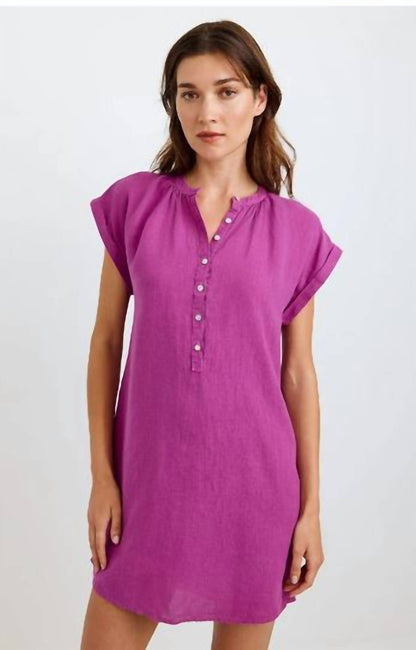 Cap Sleeve Henley Dress