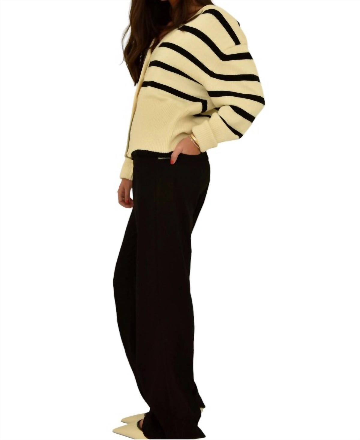 Striped Button Down Cardigan Sweater