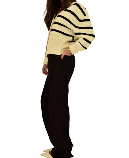 Striped Button Down Cardigan Sweater