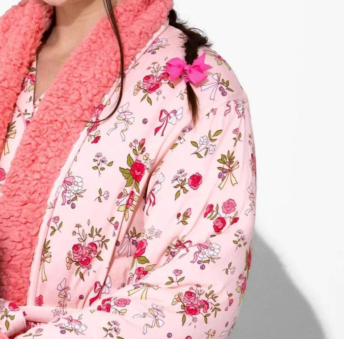 Bows And Blooms Bamboo Sherpa Bathrobe