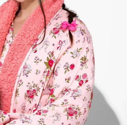 Bows And Blooms Bamboo Sherpa Bathrobe