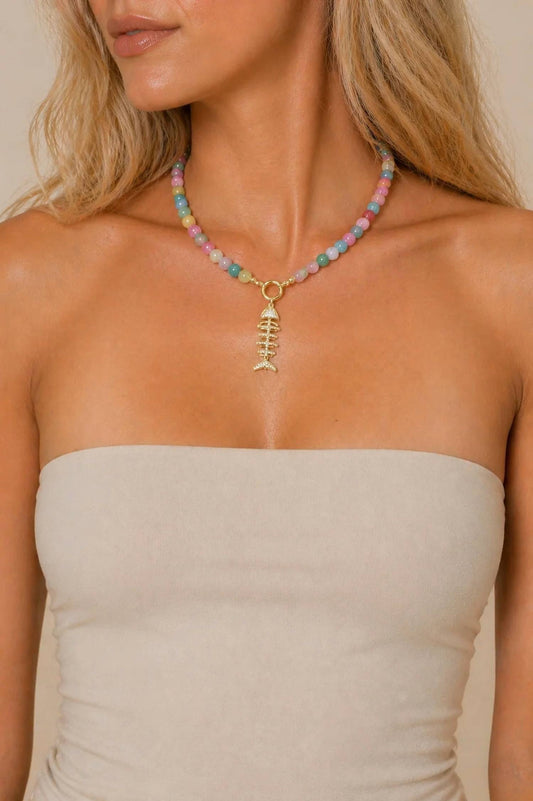 Women's Bead With Skeleton Pendant