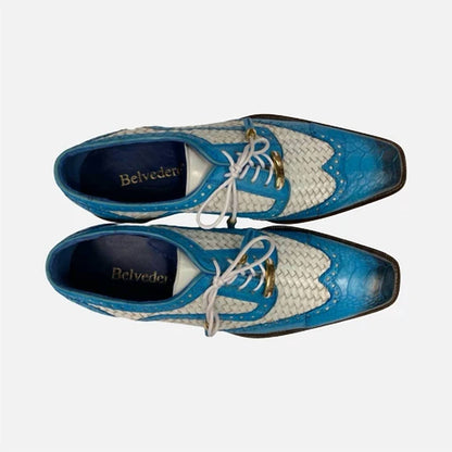 Men's Two Tone Ostrich Wingtip Oxford Shoes