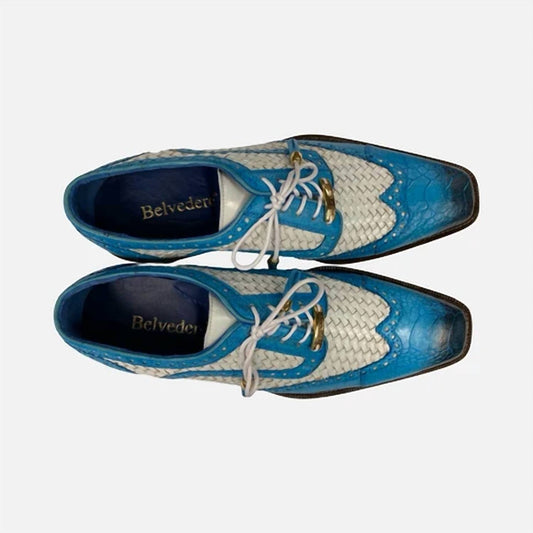 Men's Two Tone Ostrich Wingtip Oxford Shoes