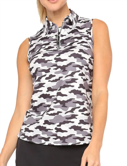 Wild Orchid Zip Keystone Sleeveless Top