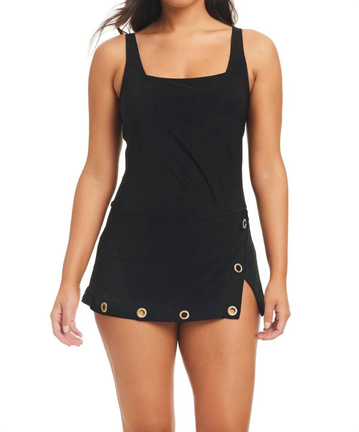 Grommets Swim Dress One-piece