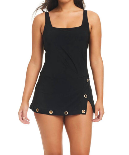 Grommets Swim Dress One-piece