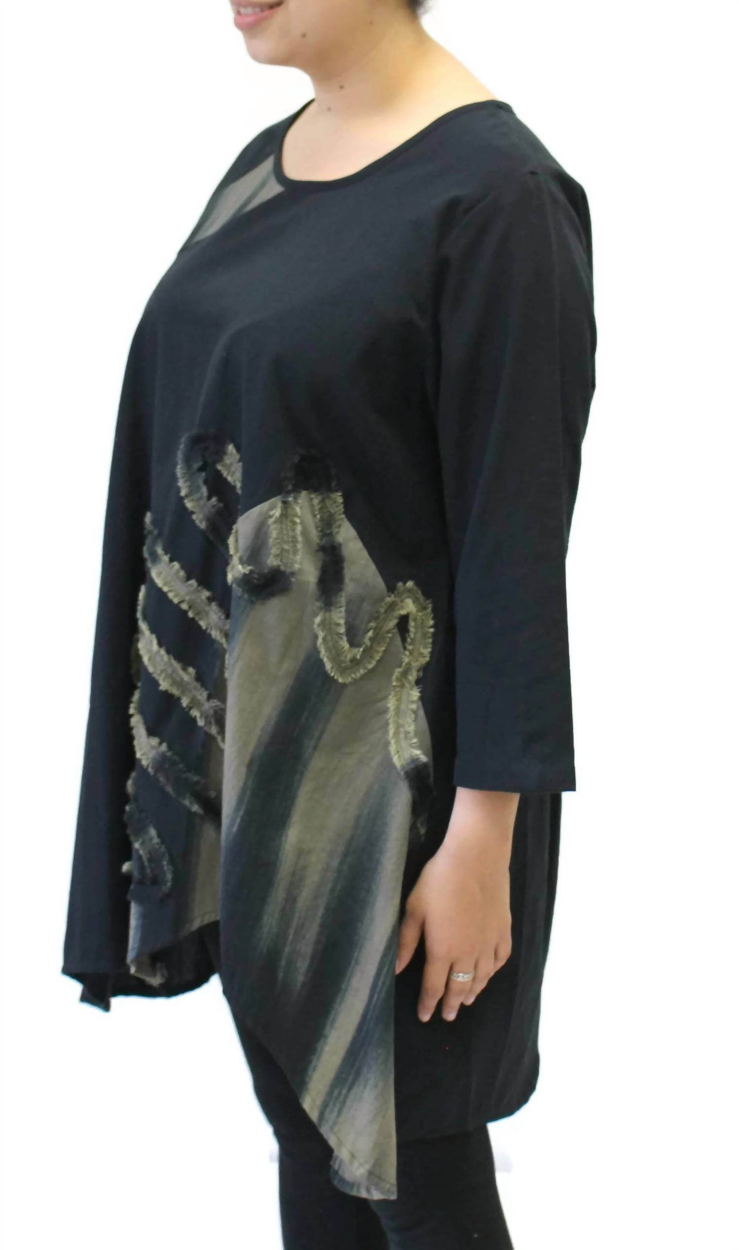 Modesce - Flower Collage Hand Painted Tunic Top - Rack Hunt -