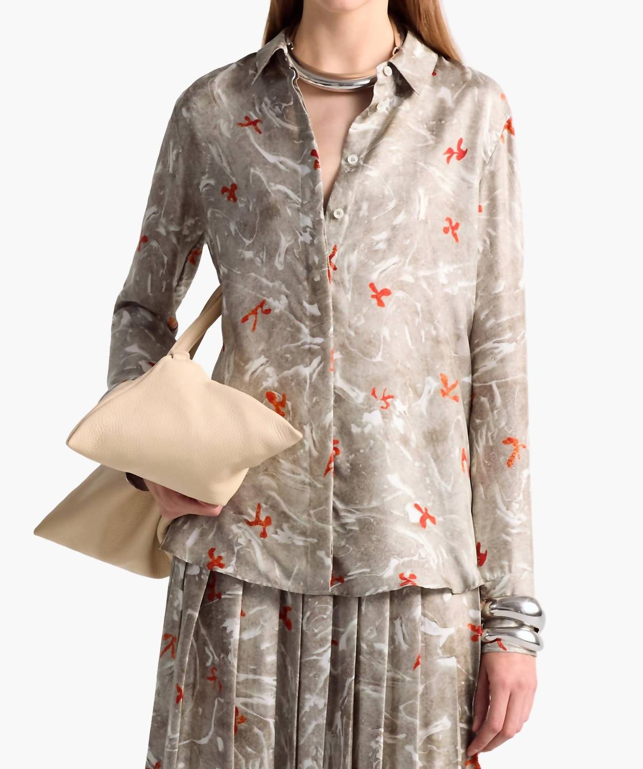 Chika Marbled Silk Top