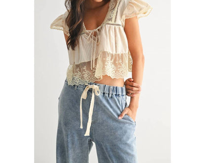 Lace Trim Blouse