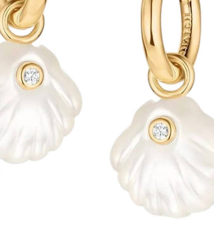 Women's Coquille Mother Of Pearl Hoop Earrings