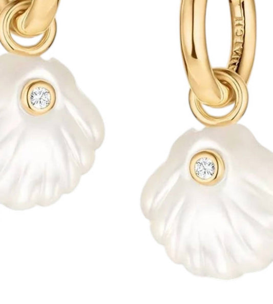 Women's Coquille Mother Of Pearl Hoop Earrings