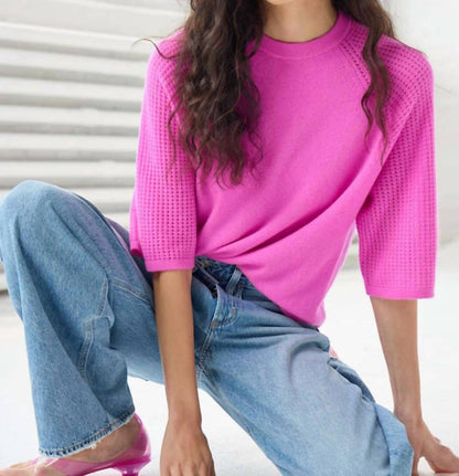 Short Sleeve Mesh Raglan Crew Top