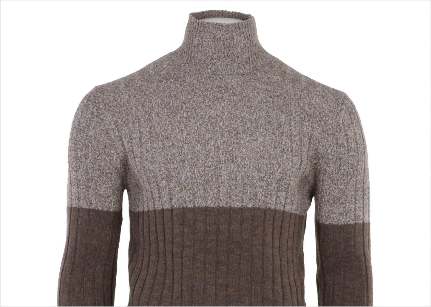 Pashmere - Men's Cashmere Mouline Mockneck Sweater - Rack Hunt -