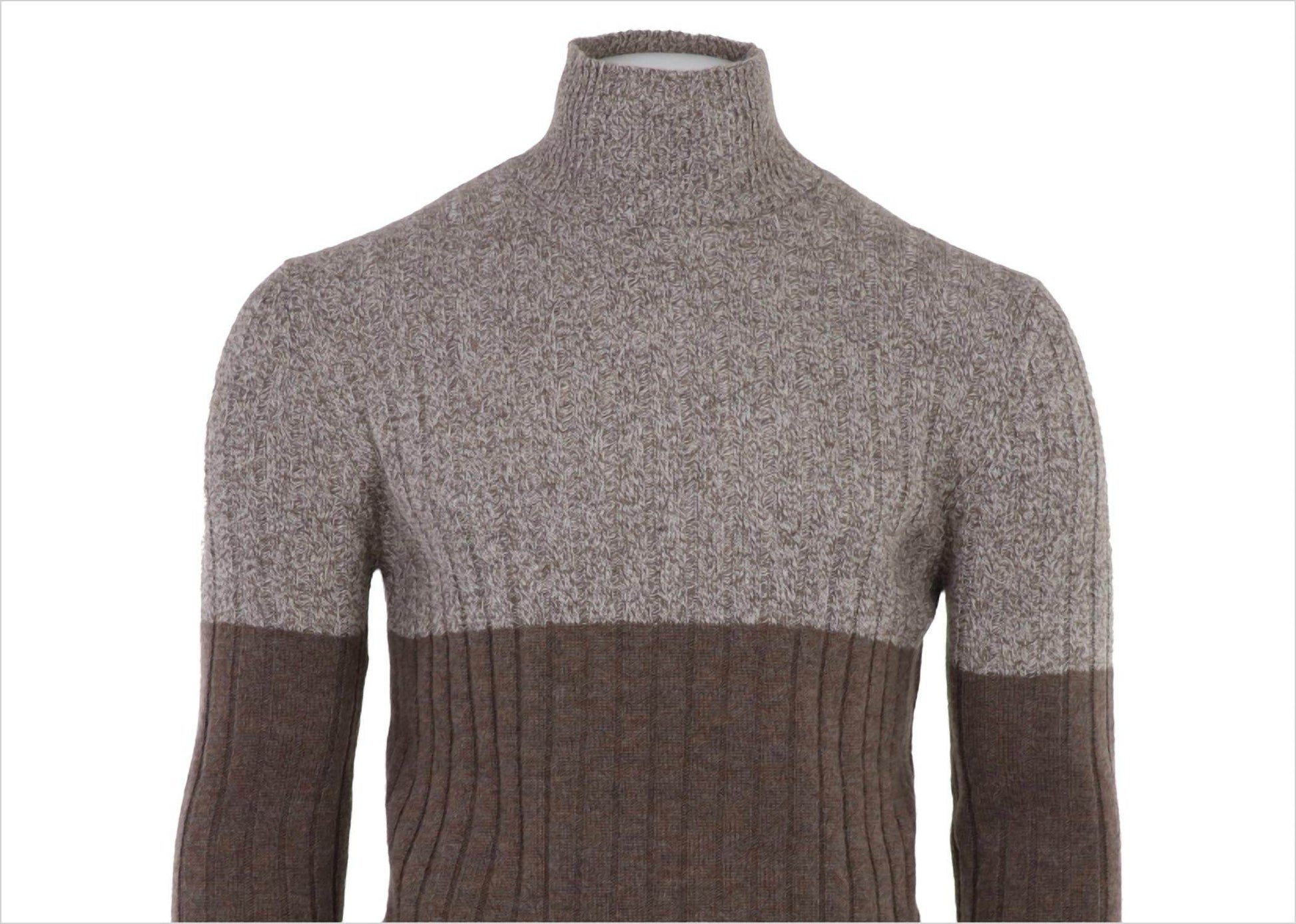 Pashmere - Men's Cashmere Mouline Mockneck Sweater - Rack Hunt -