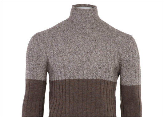 Pashmere - Men's Cashmere Mouline Mockneck Sweater - Rack Hunt -