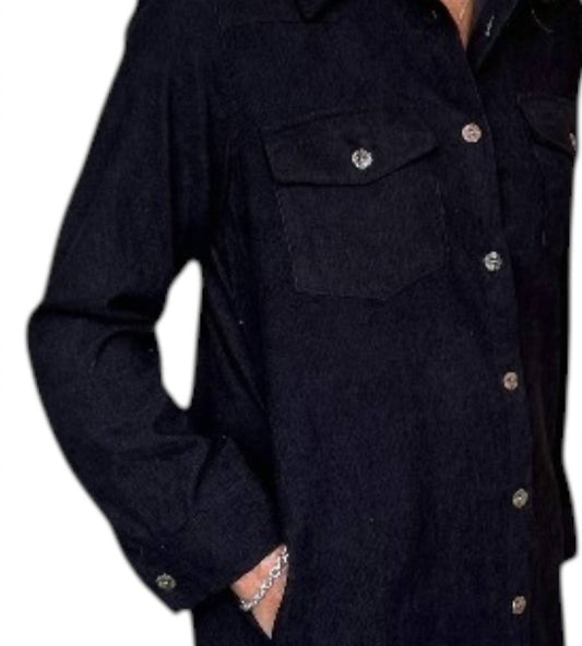 Two Pocket Button Down Shirt Dress