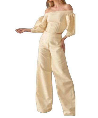 Valencia Off-shoulder Corset Top And Pant Set