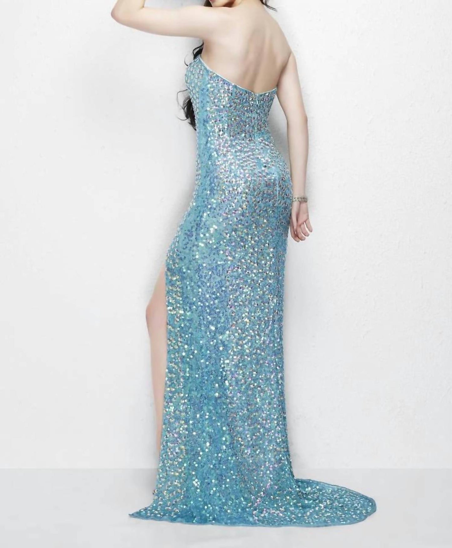 Strapless Evening Dress With Slit