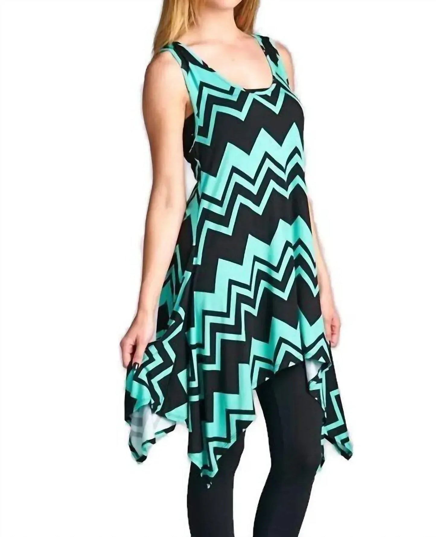 Emerald Fashion - Chevron Tunic Tank Dress - Rack Hunt