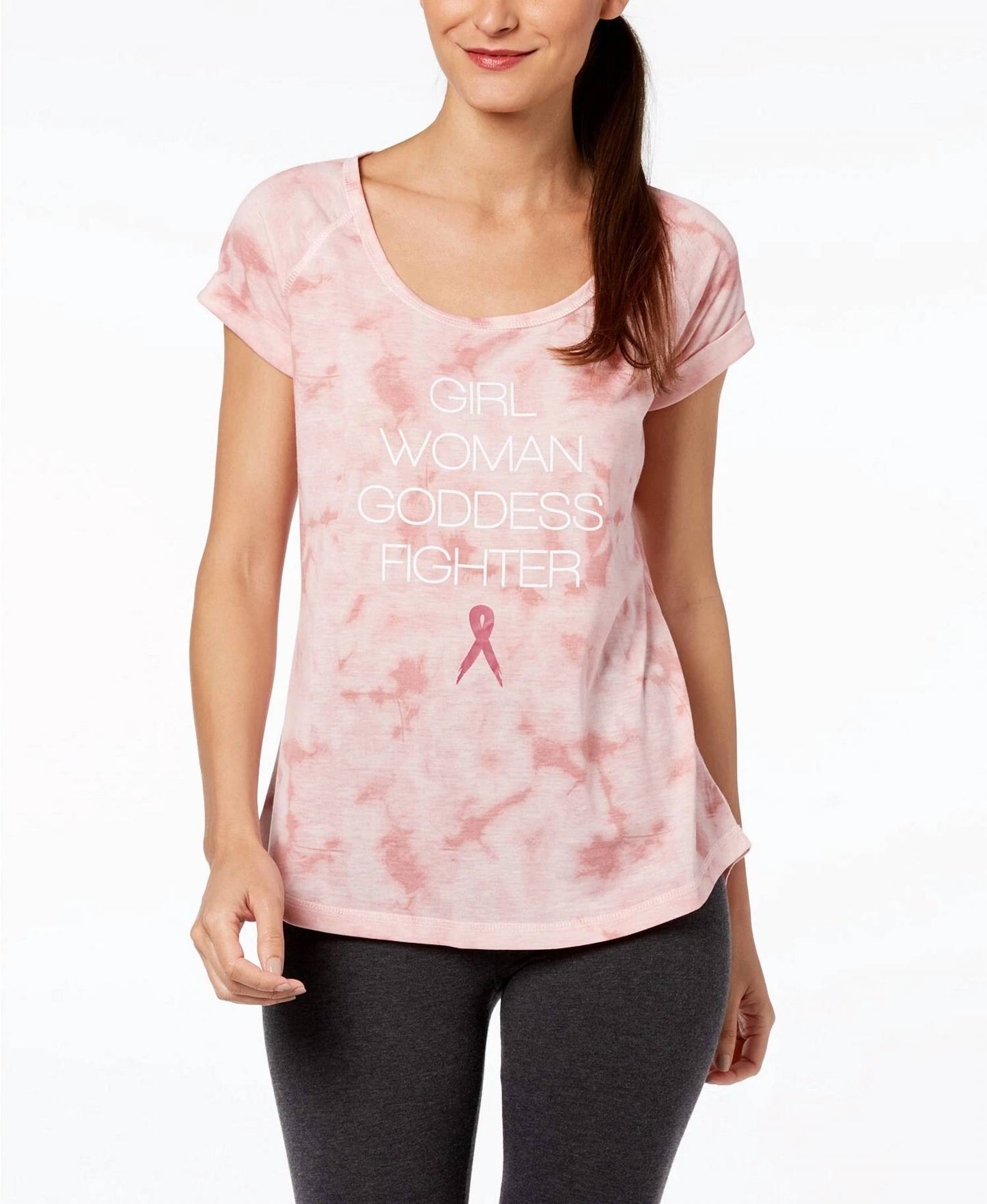Ideology Womens Activewear Printed T-Shirt