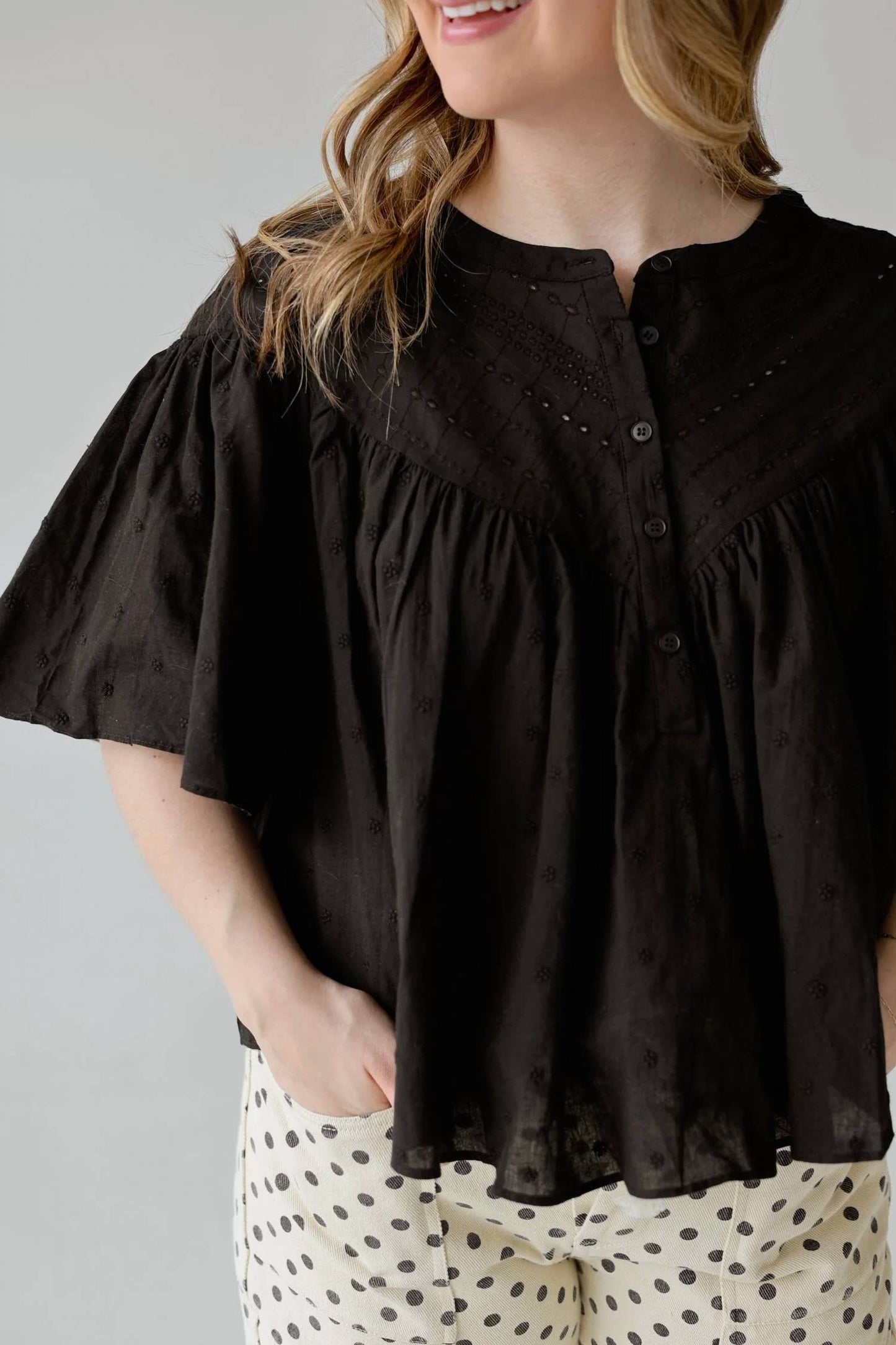 Vittoria Embroidered Cotton Blouse