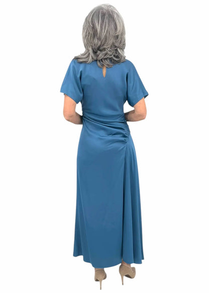 Marabella Satin Draped Midi Dress