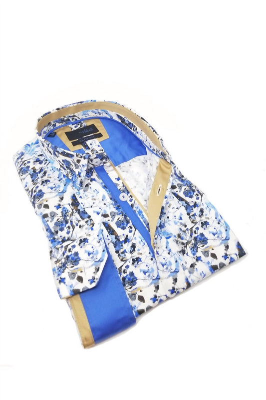 Flower Button Down Shirt With Trim