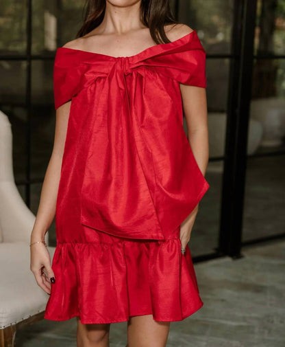 Amara Bow Flare Mini Dress